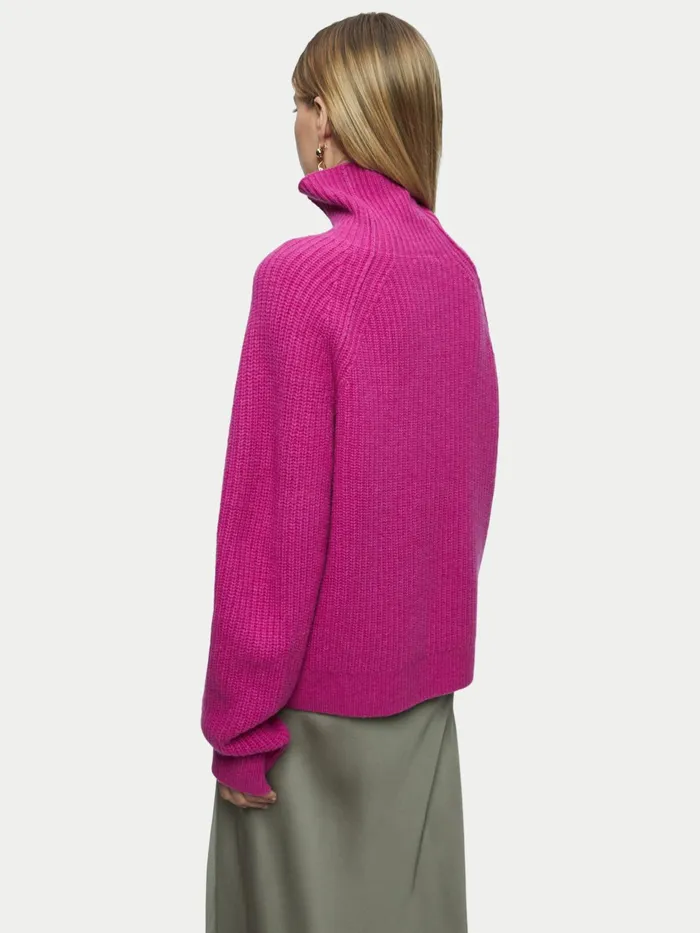 Jigsaw Knitwear and Cashmere Women Merino Fishermans Rib Jumper Pink