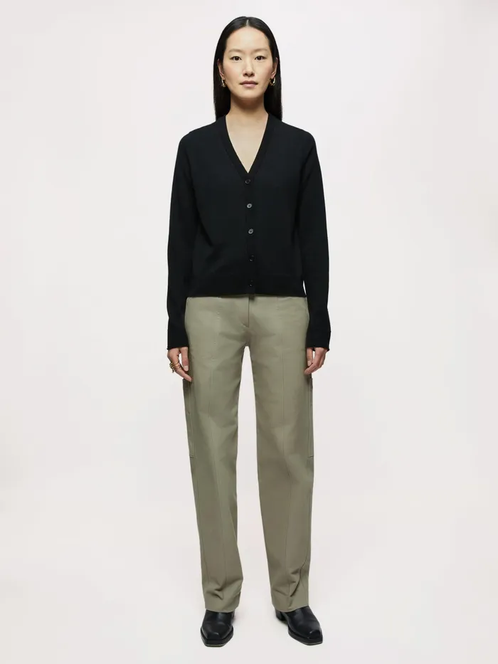 Jigsaw Knitwear and Cashmere Women Merino V Neck Cardigan Black