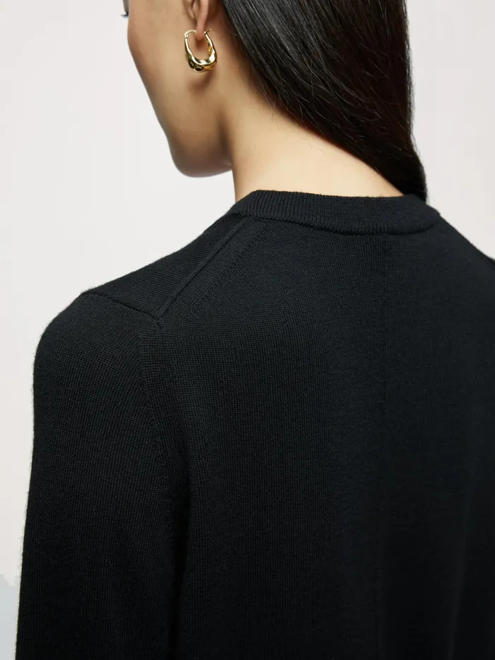 Jigsaw Knitwear and Cashmere Women Merino V Neck Cardigan Black