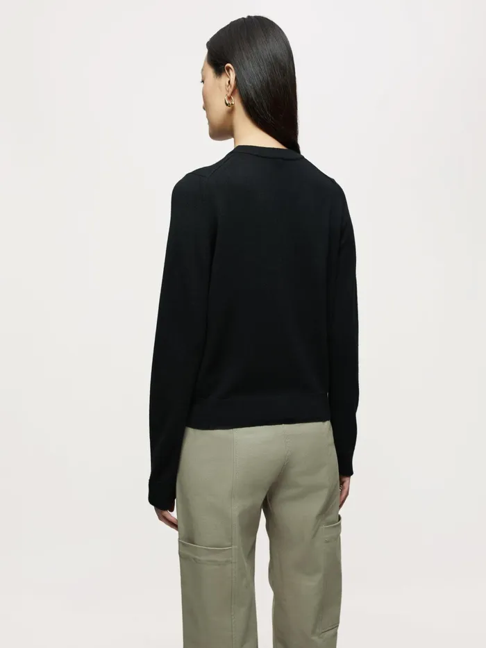 Jigsaw Knitwear and Cashmere Women Merino V Neck Cardigan Black