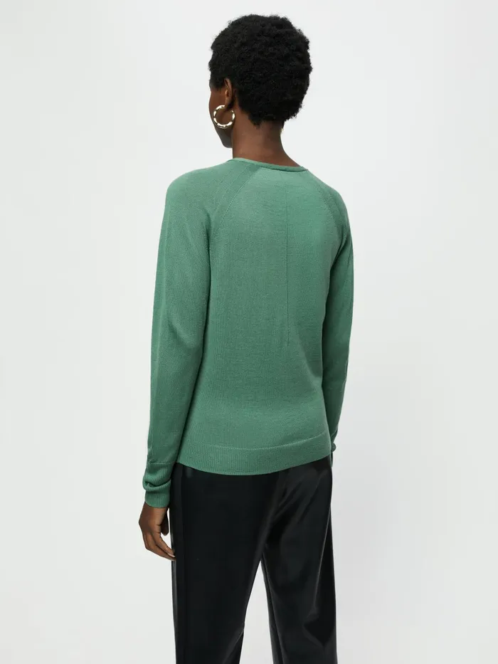 Jigsaw Knitwear and Cashmere Women Merino V Neck Jumper Green