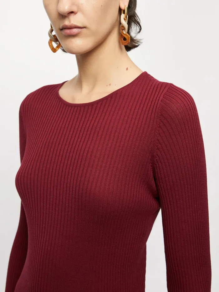 Jigsaw Knitwear and Cashmere Women Saunton Silk Cotton Crew Jumper Red