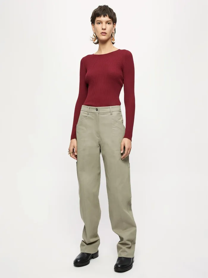 Jigsaw Knitwear and Cashmere Women Saunton Silk Cotton Crew Jumper Red
