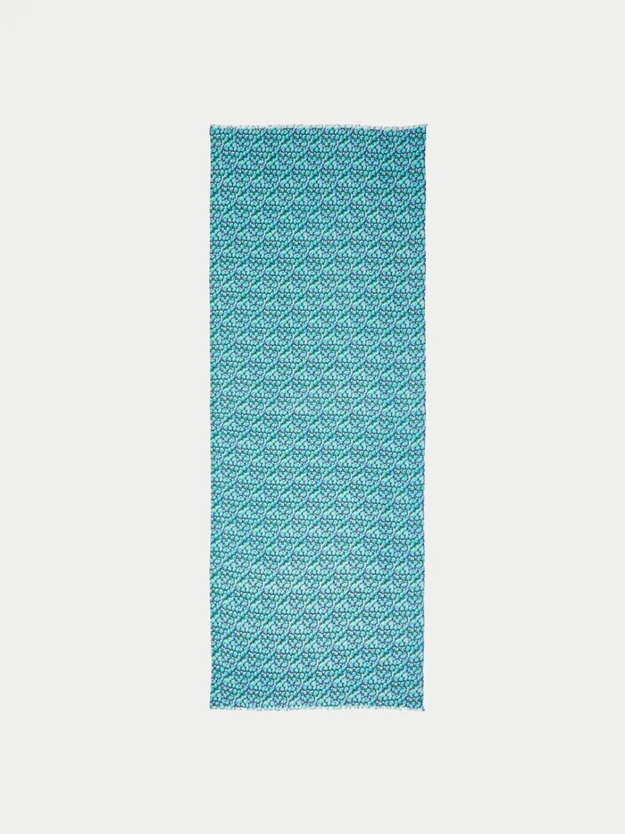 Jigsaw Ponchos and Scarves Women Hydrangea Wool Silk Scarf Blue