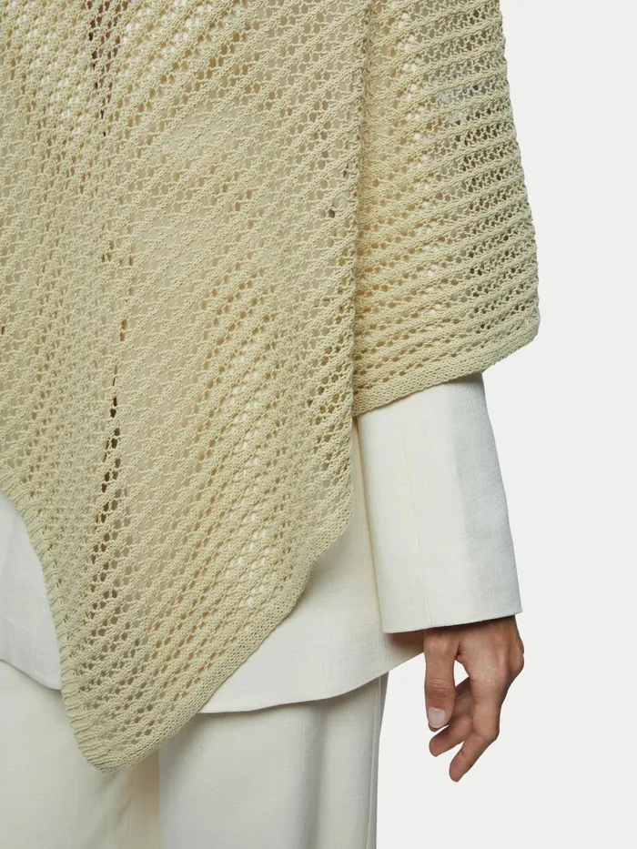 Jigsaw Ponchos and Scarves Women Linen Lace Knitted Poncho Green