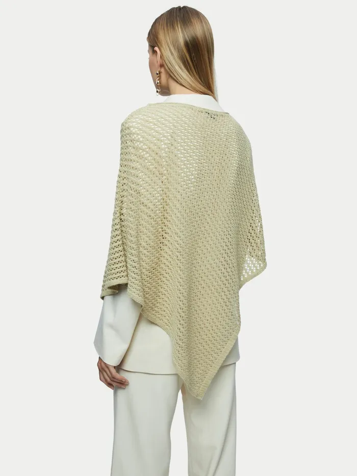 Jigsaw Ponchos and Scarves Women Linen Lace Knitted Poncho Green