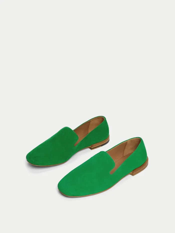 Jigsaw Shoes and Sandals Women Jane Soft Suede Flat Green