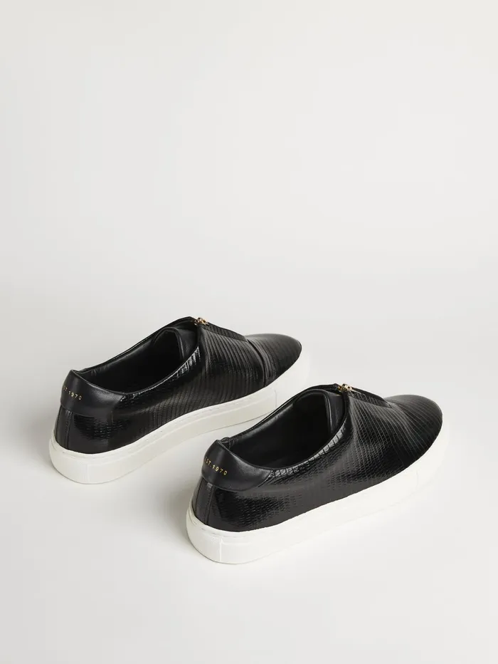 Jigsaw Shoes and Sandals Women Lambeth Leather Zip Trainer Black
