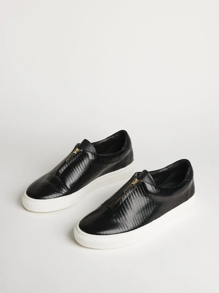 Jigsaw Shoes and Sandals Women Lambeth Leather Zip Trainer Black