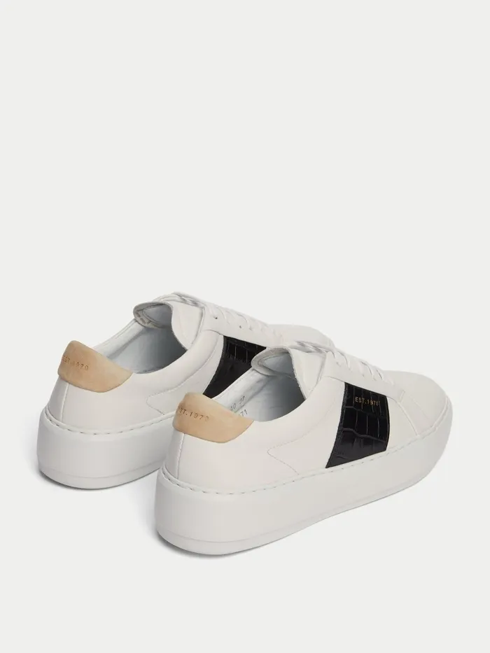 Jigsaw Shoes and Sandals Women Riva Croc Leather Trainer Black