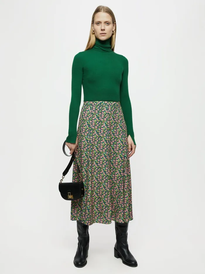Jigsaw Skirts Women Hydrangea Midi Skirt Green