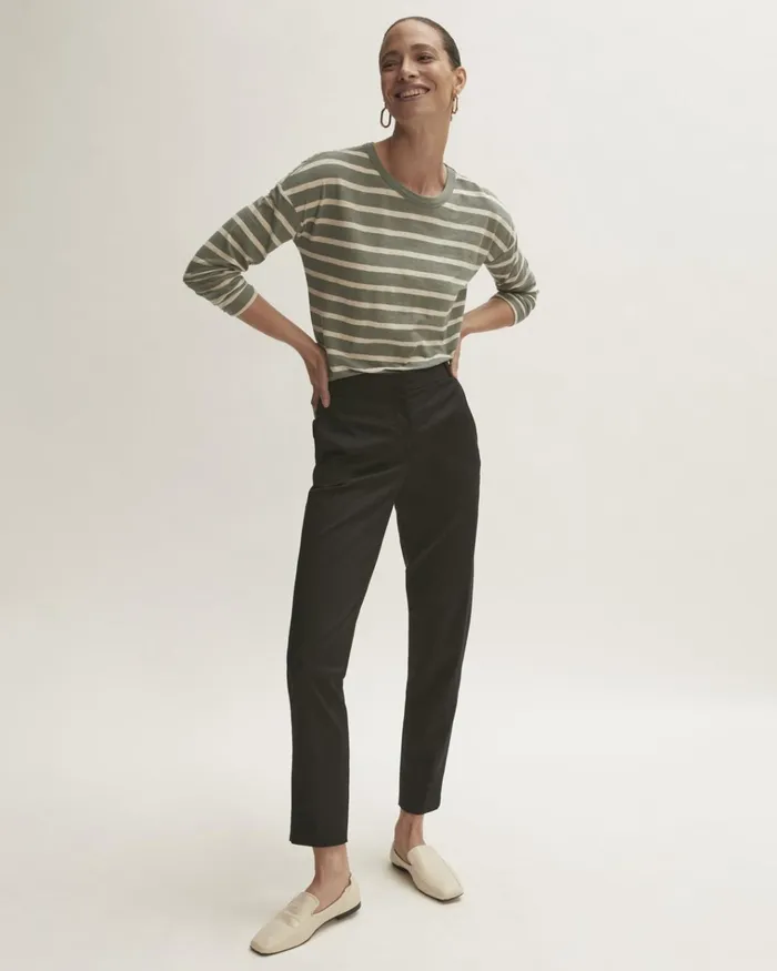 Jigsaw Tshirts Women Cotton Breton Boyfriend Tee Green