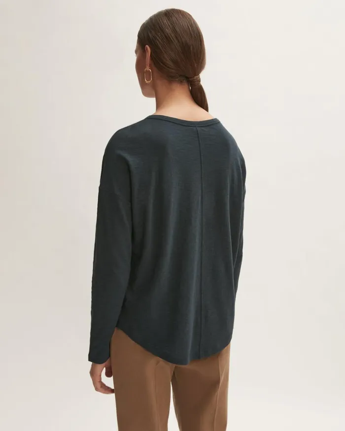 Jigsaw Tshirts Women Cotton Slub Boyfriend Tee Green