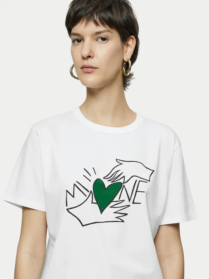 Jigsaw Tshirts Women Mine Printed Tee White