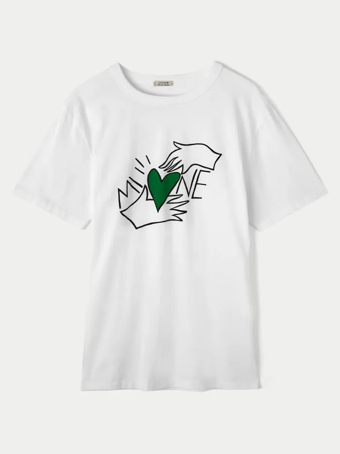 Jigsaw Tshirts Women Mine Printed Tee White