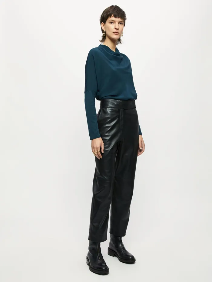 Jigsaw Tshirts Women Silk Front Batwing Top Green