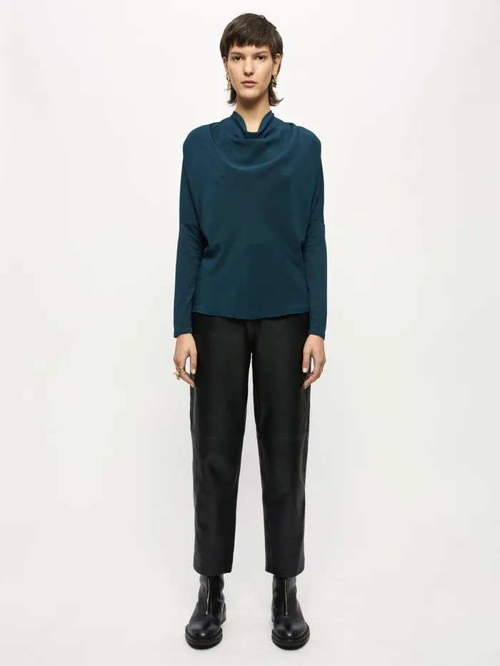 Jigsaw Tshirts Women Silk Front Batwing Top Green