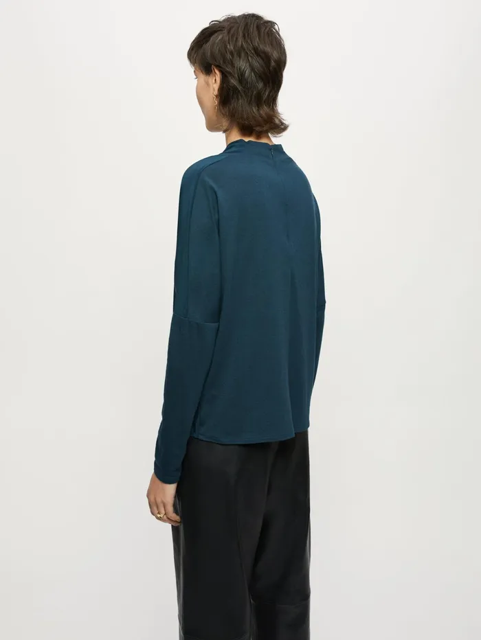 Jigsaw Tshirts Women Silk Front Batwing Top Green