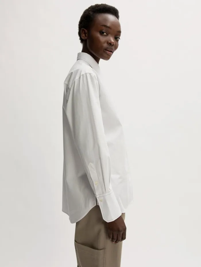 Jigsaw Tops Women Classic Poplin Relaxed Shirt White