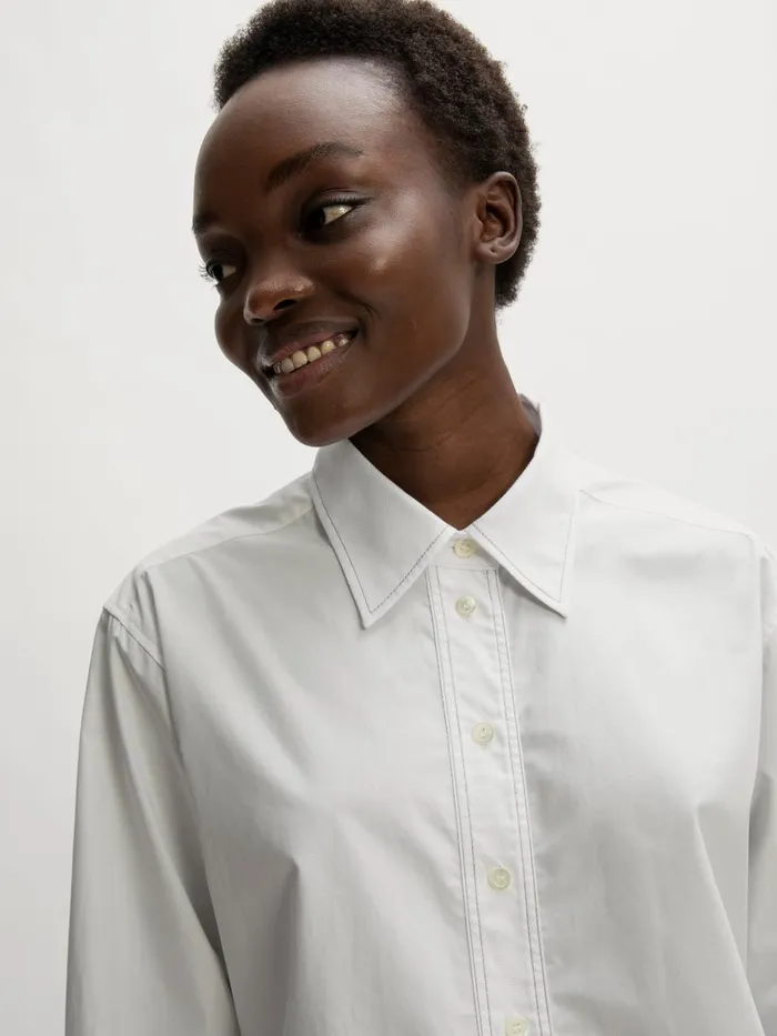 Jigsaw Tops Women Classic Poplin Relaxed Shirt White