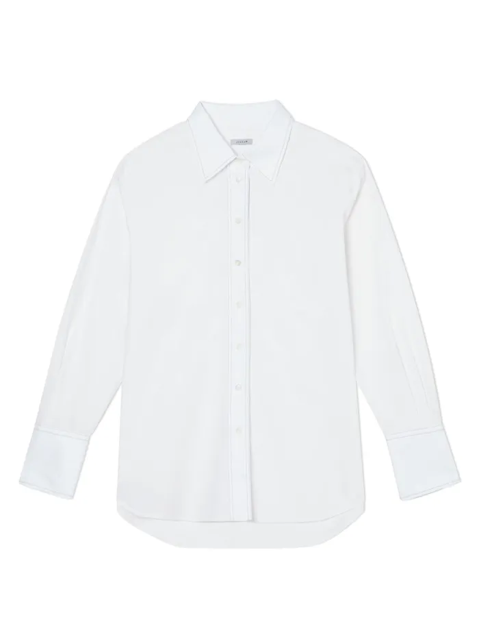 Jigsaw Tops Women Classic Poplin Relaxed Shirt White