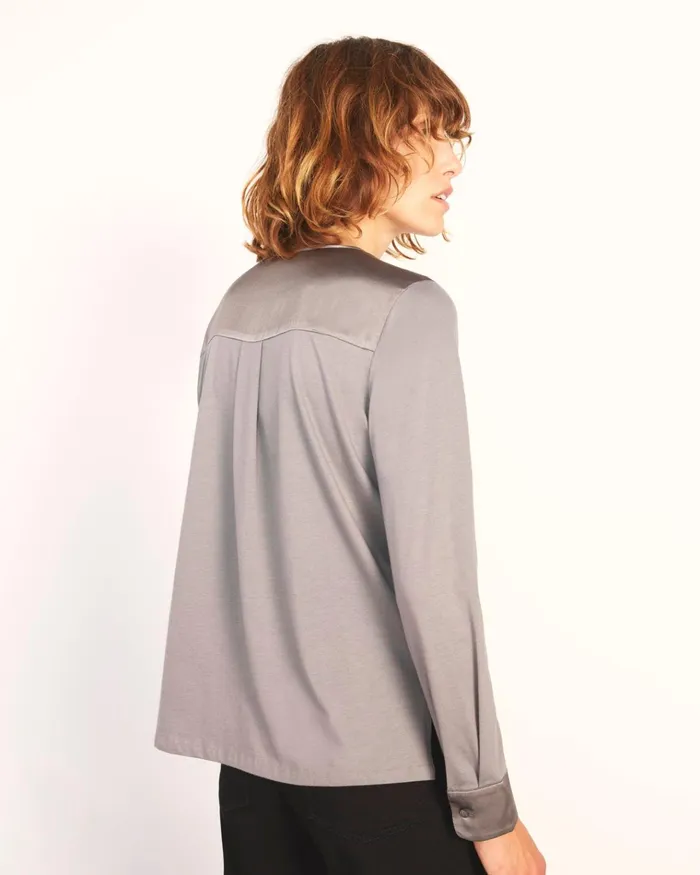 Jigsaw Tops Women Silk Front Tunic Top Brown