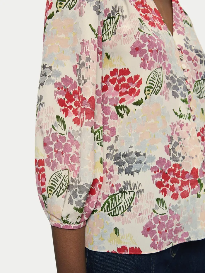 Jigsaw Tops Women Silk Wild Garden Blouse Multi