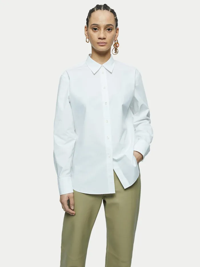 Jigsaw Tops Women Slim Darted Poplin Shirt White