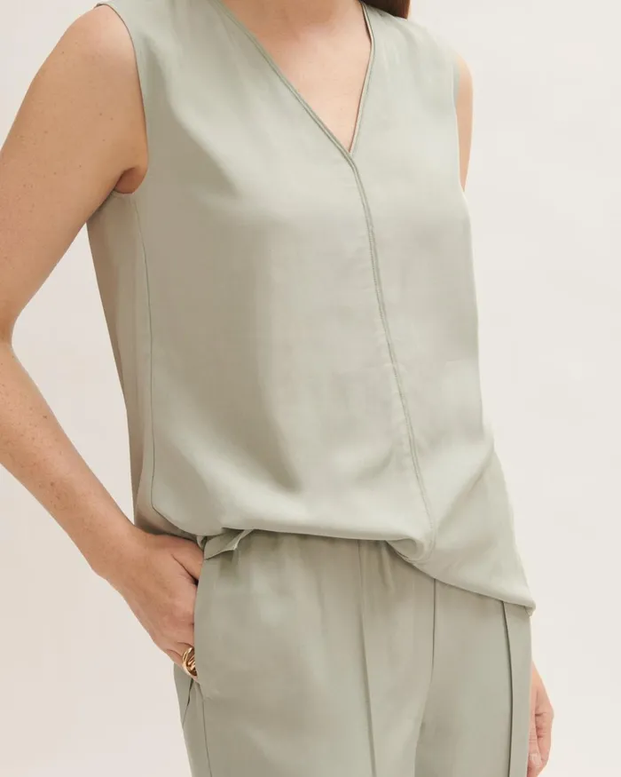 Jigsaw Tops Women Viscose Twill Tank Top Green