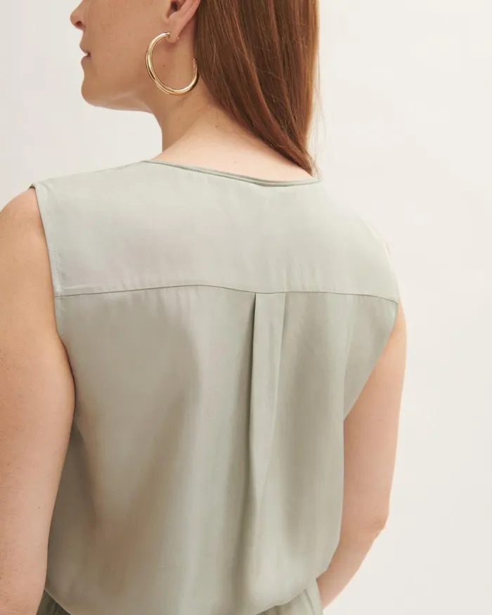 Jigsaw Tops Women Viscose Twill Tank Top Green