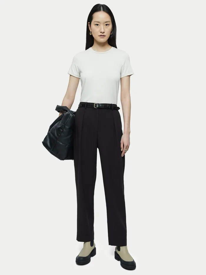 Jigsaw Trousers Women Fluid Twill Logan Trouser Black