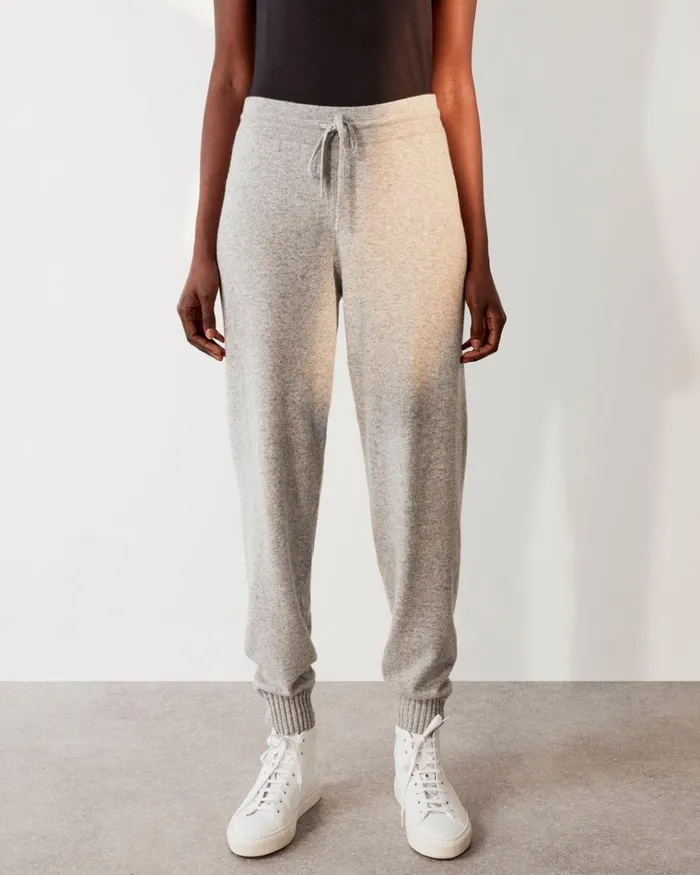 Jigsaw Trousers Women Soft Knit Luxe Trackpant Grey