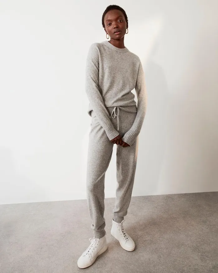 Jigsaw Trousers Women Soft Knit Luxe Trackpant Grey