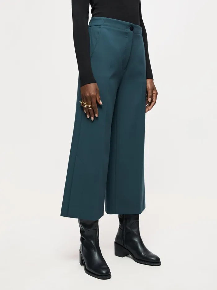 Jigsaw Trousers Women Trent Modern Crepe Trouser Green