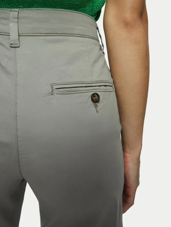 Jigsaw Trousers Women Tyne Cropped Wide Leg Chino Brown