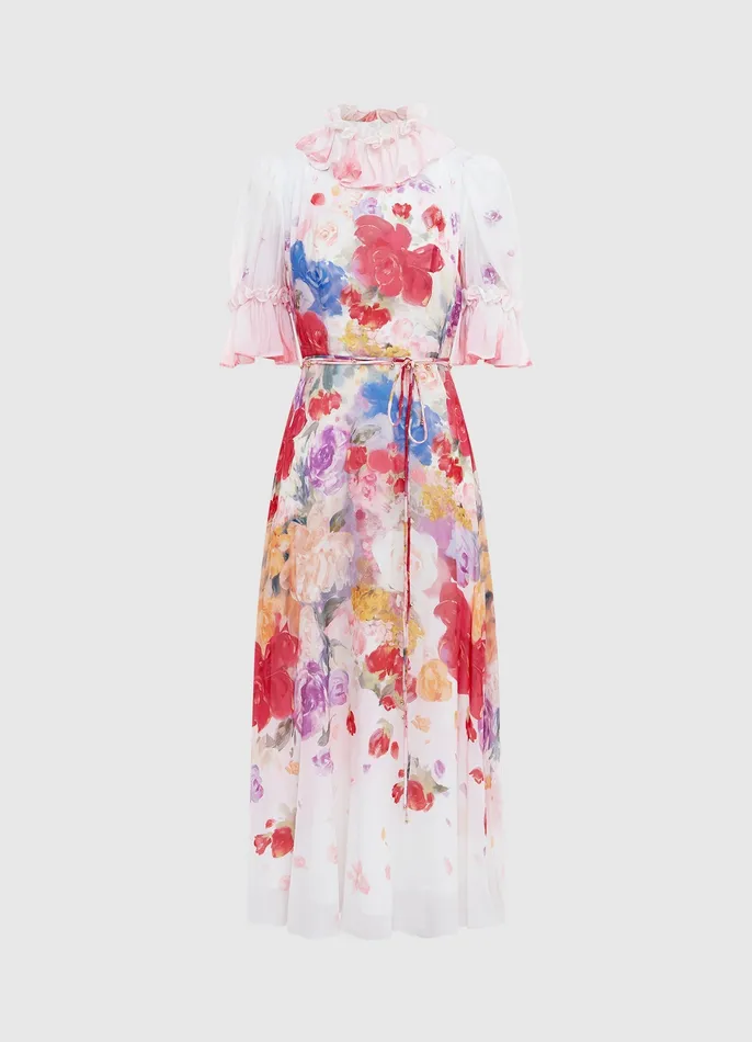 Joanna Midi Dress 8211 Fleur Print Women Dresses and Jumpsuits LEO LIN