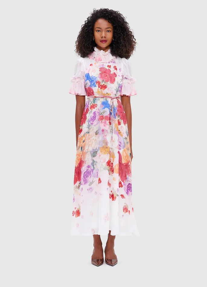 Joanna Midi Dress 8211 Fleur Print Women Dresses and Jumpsuits LEO LIN