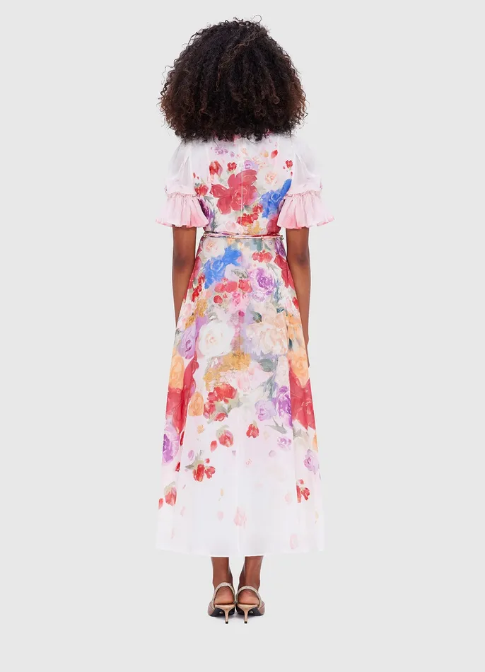 Joanna Midi Dress 8211 Fleur Print Women Dresses and Jumpsuits LEO LIN