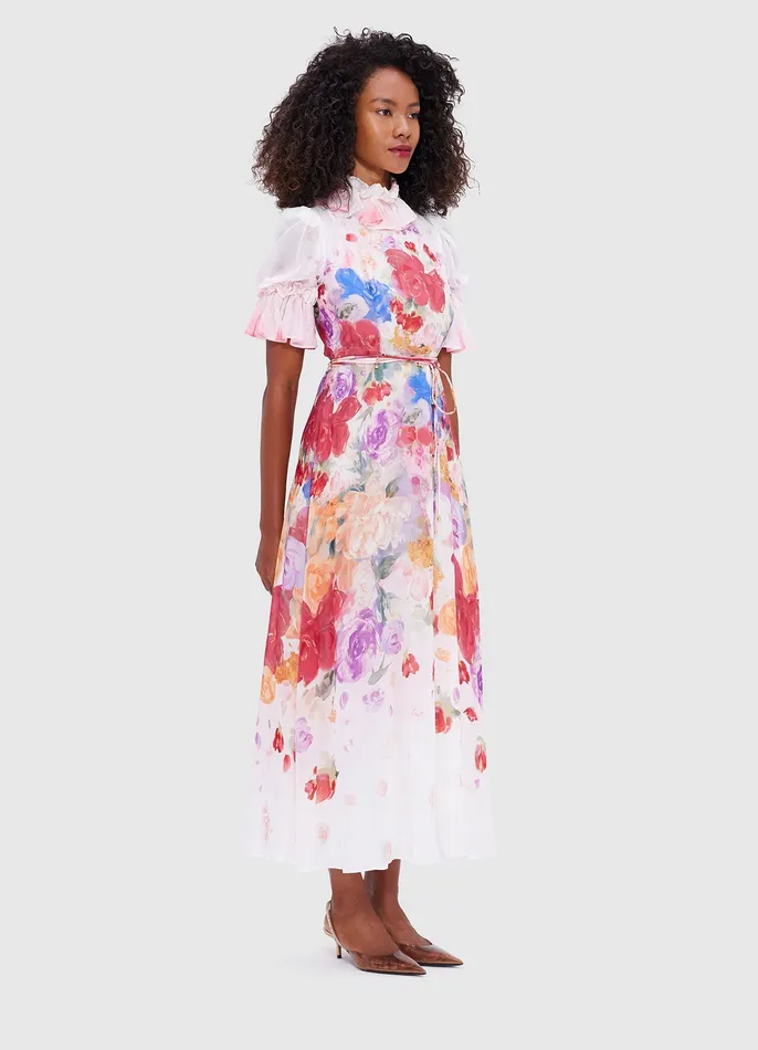 Joanna Midi Dress 8211 Fleur Print Women Dresses and Jumpsuits LEO LIN