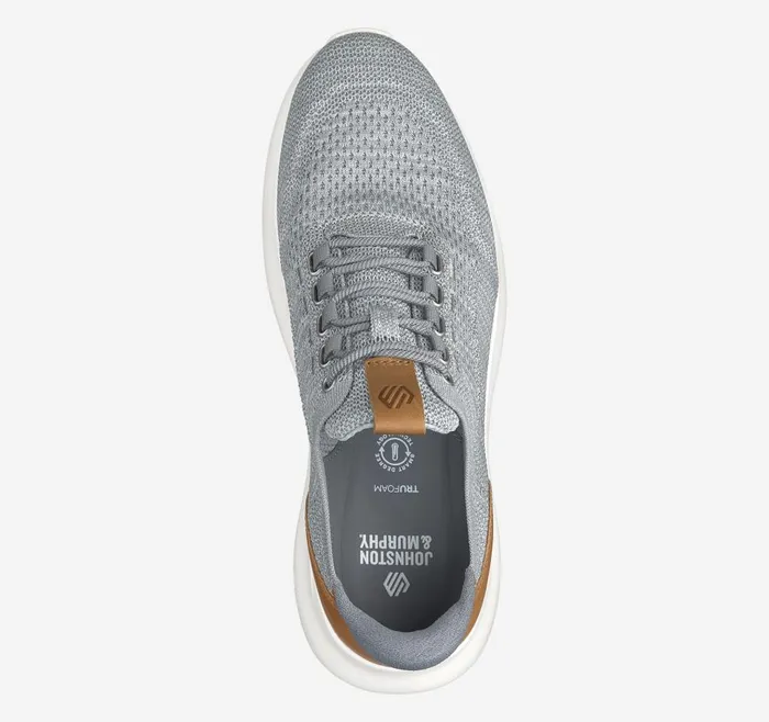Johnston and Murphy Amherst 20 Knit Plain Toe Gray Heathered Knit Men LaceUps