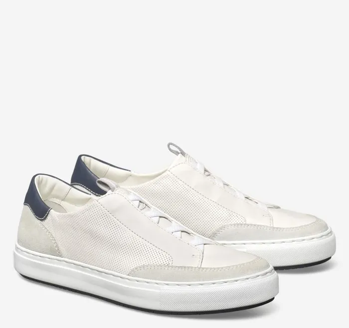 Johnston and Murphy Anson Stretch LacetoToe White English Suedesheepskin Men SlipOns Johnston and Murphy Anson Stretch LacetoToe White English Suedesheepskin Men SlipOns