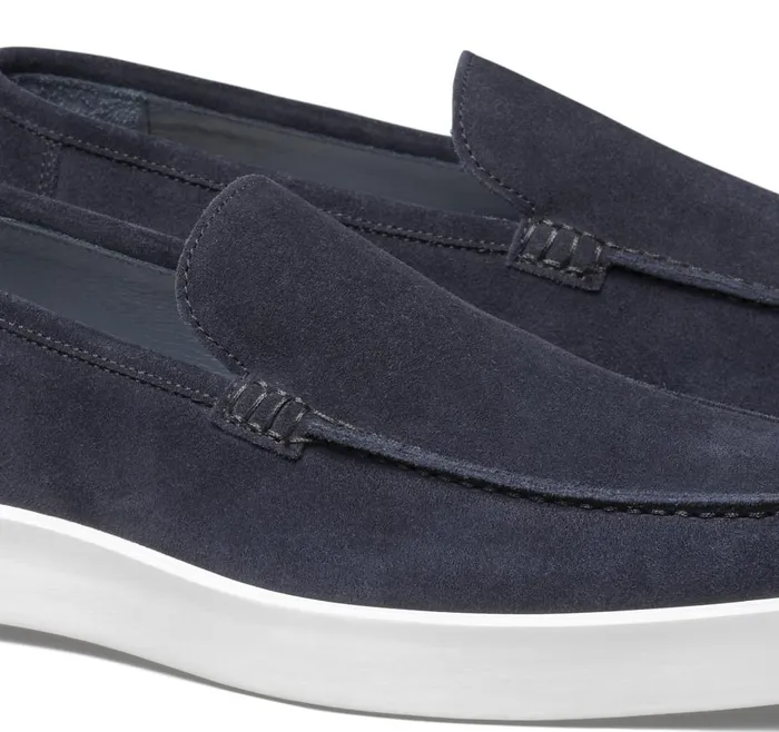 Johnston and Murphy Bolivar Venetian Navy Italian Suede Men SlipOns Johnston and Murphy Bolivar Venetian Navy Italian Suede Men SlipOns
