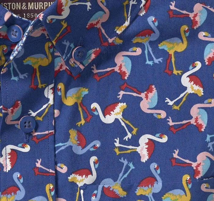 Johnston and Murphy Boys ShortSleeve Printed Shirt Flamingo Boys Shirts Johnston and Murphy Boys ShortSleeve Printed Shirt Flamingo Boys Shirts
