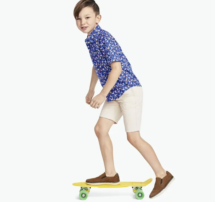Johnston and Murphy Boys ShortSleeve Printed Shirt Flamingo Boys Shirts Johnston and Murphy Boys ShortSleeve Printed Shirt Flamingo Boys Shirts