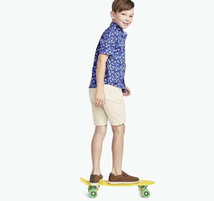 Johnston and Murphy Boys ShortSleeve Printed Shirt Flamingo Boys Shirts Johnston and Murphy Boys ShortSleeve Printed Shirt Flamingo Boys Shirts