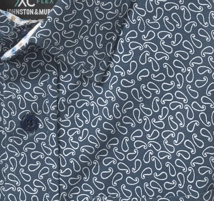 Johnston and Murphy Boys XC Flex Stretch LongSleeve Shirt Navy Paisley Boys Shirts Johnston and Murphy Boys XC Flex Stretch LongSleeve Shirt Navy Paisley Boys Shirts