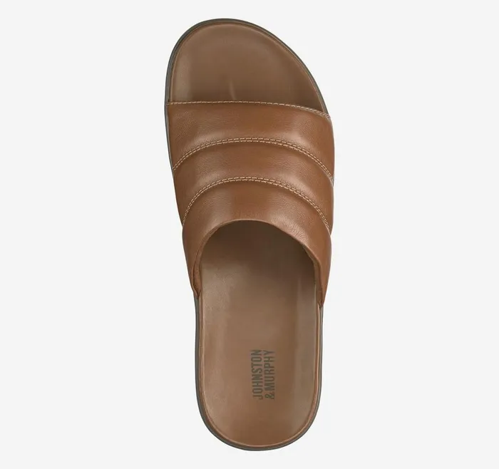 Johnston and Murphy Branson Slide Tan Full Grain Men Sandals Johnston and Murphy Branson Slide Tan Full Grain Men Sandals