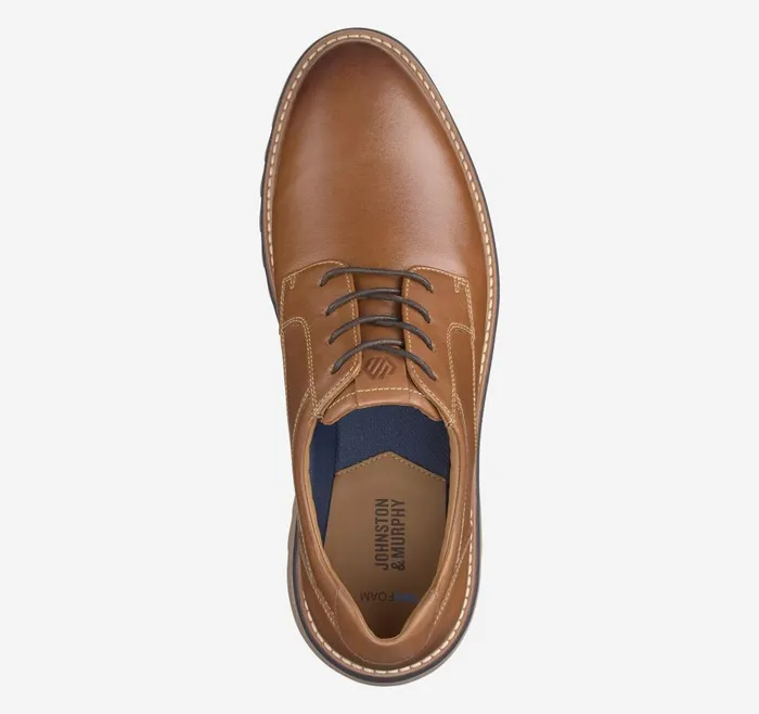 Johnston and Murphy Braydon Plain Toe Tan Full Grain Men LaceUps
