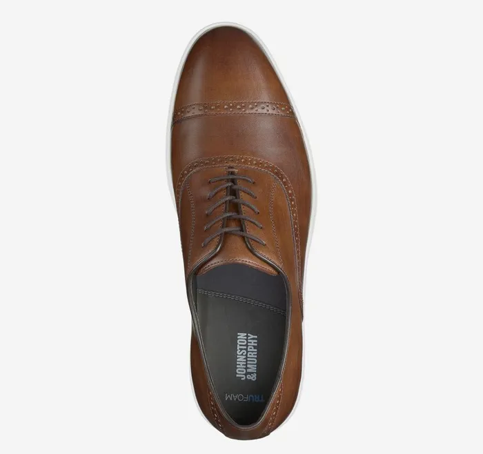 Johnston and Murphy Brody Cap Toe Brown Handstained Full Grain Men LaceUps Johnston and Murphy Brody Cap Toe Brown Handstained Full Grain Men LaceUps