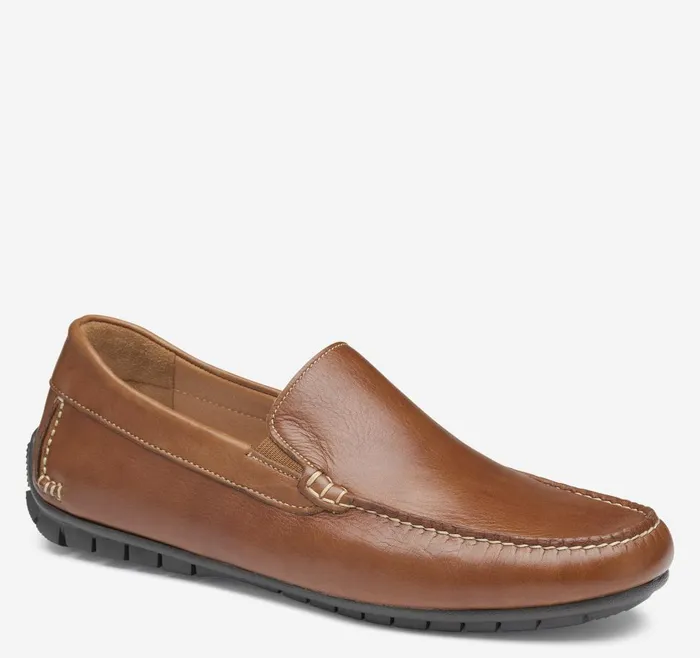 Johnston and Murphy Cort Moc Venetian Tan Full Grain Men SlipOns